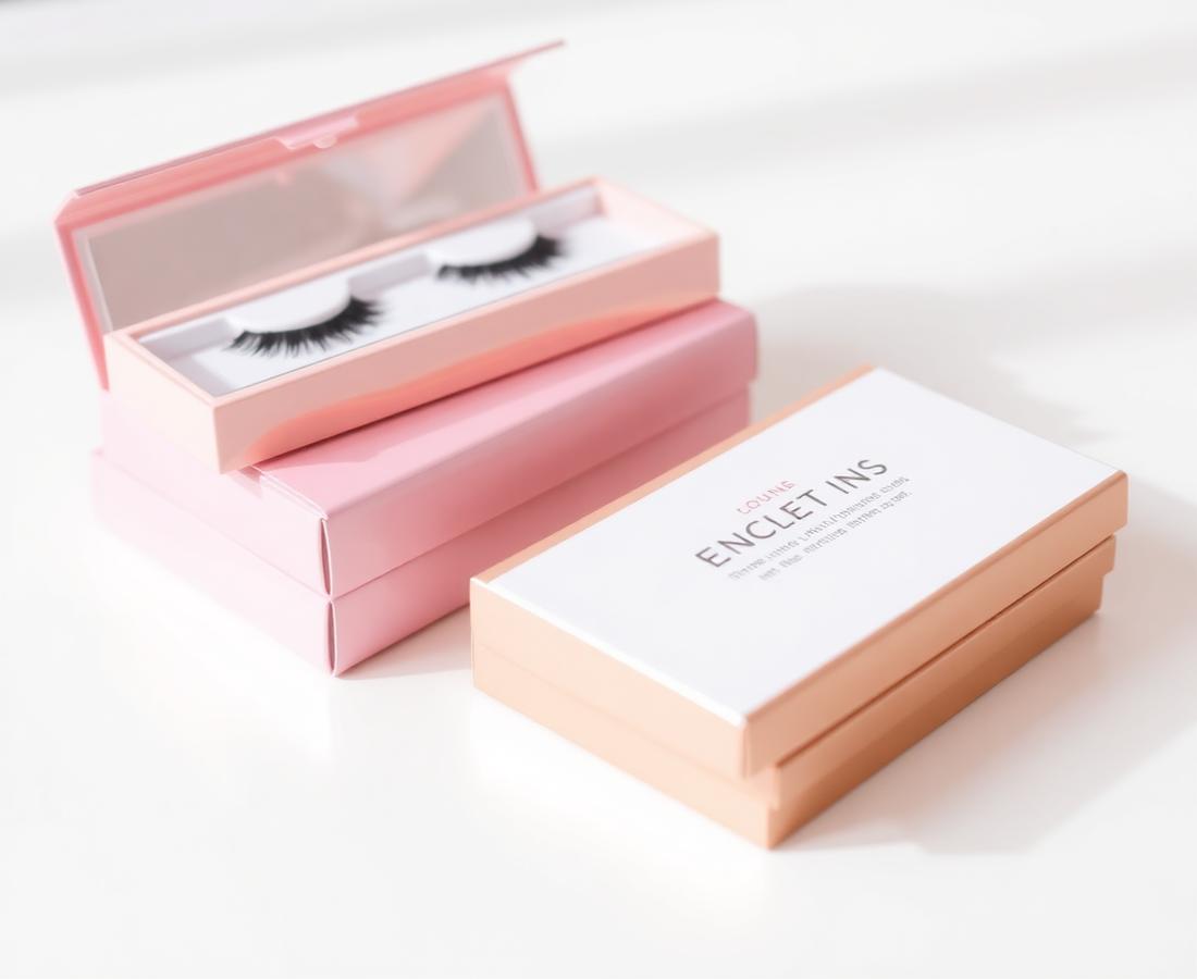 Lash kits in soft pink and rose gold packaging